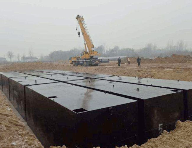 湖南某屠宰厂污水处理设备安装现场